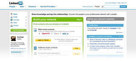 Linkedin brand new interface 02-28-2008